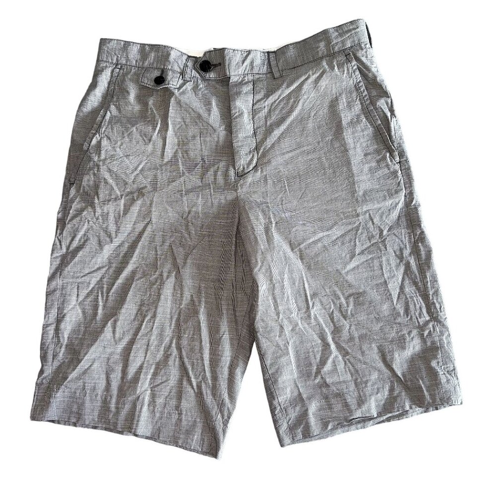 NWT French Connection Chocolate Brown Printed Casual Shorts Men's 32